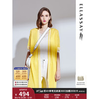 ELLASSAY歌力思夏季新款撞色拼接中长款针织衫女EWE202M04200 芒果黄 XS