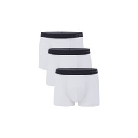 NEIWAI 内外 抗菌男士50支长绒棉3条装内裤新款透气舒适平角裤 3条装-白色 XL