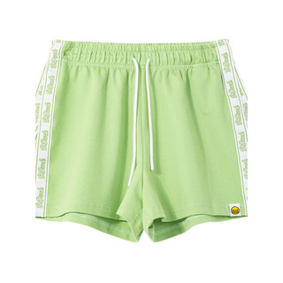 B.Duck小黄鸭休闲短裤2023年夏季新款宽松时髦清新绿运动风抽绳裤 绿色 XS