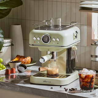 咖啡机家用意式泵压式20Bar高压喷射可打奶泡1.2升大容量 咖啡粉/咖啡胶/KFJ-E12Q5