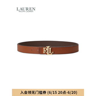 LAUREN RALPH LAUREN 拉夫劳伦女配 23年早秋徽标两面用荔枝纹皮革腰带RL70396 200-多色 M