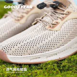 固特异（Goodyear）镂空男鞋夏季2023新款凉鞋男网眼透气薄款洞洞鞋轻便运动休闲鞋男 沙色 38