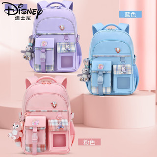 迪士尼（Disney）日本书包女生小学生一年级2023年新款减负护脊三到六年级女童背包 小号粉色(+琳娜贝儿+3张装饰卡)