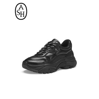 ASH男女同款2023新款AIR系列复古增高低帮休闲运动鞋老爹鞋小白鞋 黑色 35