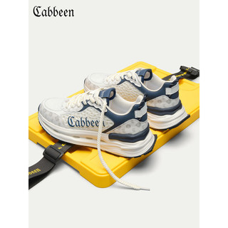 卡宾（CABBEEN）青年潮鞋时尚百搭拼接运动鞋男鞋透气舒适跑步鞋鞋子男 白色 40