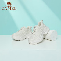 骆驼（CAMEL）网面老爹鞋女百搭潮ins厚底运动休闲鞋 5F22210934 米色 34