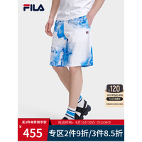 FILA 斐乐官方男子梭织五分裤2023夏季新款时尚主题满印休闲短裤 满印一-ZA 180/88A/XL