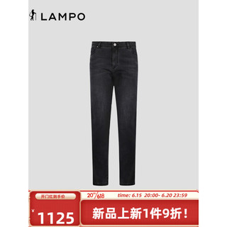 蓝豹（LAMPO）23全季新品商务休闲牛仔裤男士易打理抗皱牛仔长裤 深灰 30