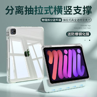 zoyu iPad mini6保护套带笔槽8.3英寸适用苹果平板2021款亚克力防弯硬壳 烟青绿 Mini6