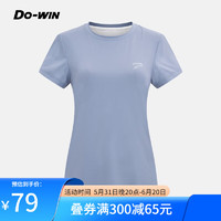 多威（Do-win）运动T恤女新款女士圆领衫健身短袖速干透气运动服2222080 蓝暴灰/白/2222080A-F L