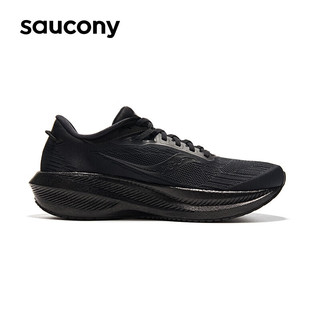 Saucony索康尼胜利21跑鞋男减震透气跑步鞋训练运动鞋黑44