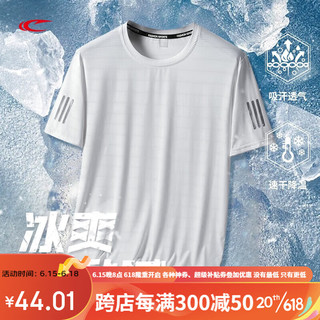 赛琪（SAIQI）短袖t恤男士夏季冰丝速干衣情侣运动 白色 5XL