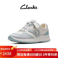 Clarks其乐纤动女鞋鞋子女2023年新款休闲小白鞋拼色运动板鞋女 蓝色/白色 261722154 35.5