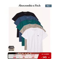 ABERCROMBIE & FITCH男装套装 5件装美式休闲活力简约运动圆领短袖T恤 326901-1 青绿色 XL (180/116A)