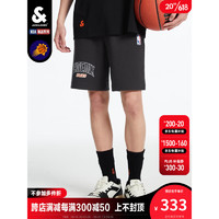 杰克·琼斯（JACK&JONES）NBA联名时尚百搭男士舒适字母印花抽绳松紧短裤22329F039 黑砂色-E44 180/84A/LR