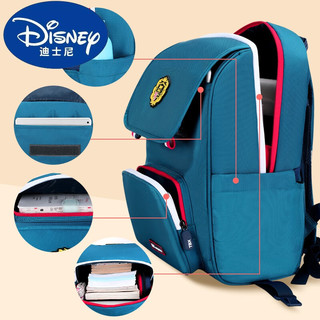 迪士尼（Disney）拉杆书包小学生 2-3-4-5-年级大容量减负防水爬楼梯背拉儿童背包 两轮藏青(不带礼品888#)