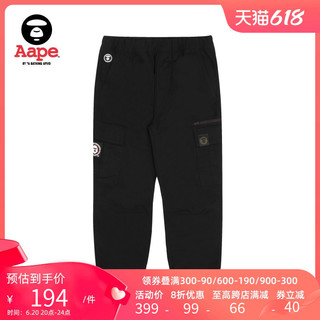 Aape 男装秋冬猿颜徽章字母印花多口袋束脚休闲长裤6436XXB