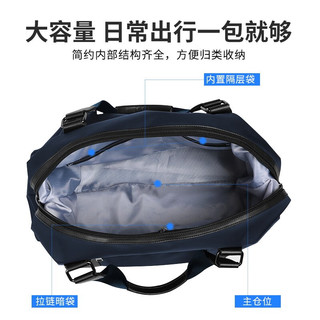 MK轻便出差旅行包手提行李包大容量短途旅游单肩背包休闲健身包 蓝色迷彩 大