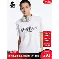 杰克·琼斯（JACK&JONES）夏季新款男士通勤简约百搭撞色印花立体字母休闲短袖T恤223201079 白 175/96A/M