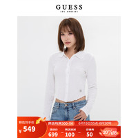 GUESS 23新款夏女士韩国进口高弹新工艺泡泡皱长袖衬衫-YN1K2470 WHT-白色 XS