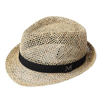 择信春夏季大码草编帽定型礼帽男手工编织镂空透气遮阳帽户外沙滩帽女 礼帽配带草本色 L(58-60cm)
