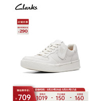 Clarks其乐艺动系列女鞋简约平底透气休闲小白鞋白色板鞋单鞋 白色 261669284 35.5
