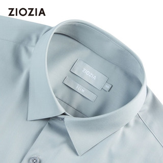 ZIOZIA短袖衬衫男夏季商务休闲都市时尚上装DWDC5X02 浅蓝 100/L/175
