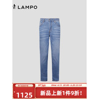 蓝豹（LAMPO）23春夏新品商务休闲牛仔裤男士弹力舒适抗皱裤子 浅蓝素色 30