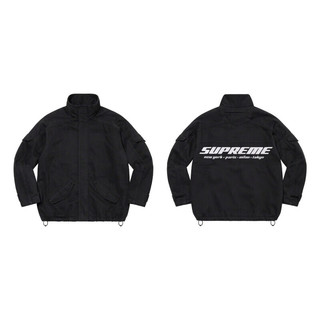 Supreme现货  22FW Brushed Twill Jacket 夹克 棉服 黑色 XL