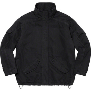 Supreme现货  22FW Brushed Twill Jacket 夹克 棉服 黑色 XL