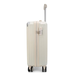 美都袋鼠（MDKANGROO）行李箱小型20寸旅行箱登机可充电男女学生密码箱轻便万向轮拉杆箱 米白色