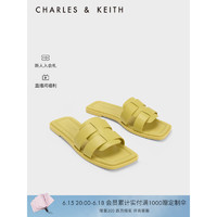 CHARLES&KEITH23夏季新品SL1-71790012简约外穿罗马凉拖鞋女 Yellow黄色 38