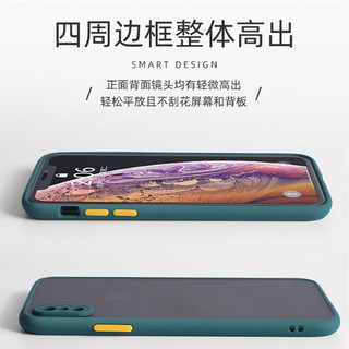 四酷苹果xsmax手机壳防摔男女款硅胶撞色透明磨砂全包摄像镜头 iPhone xsmax 颜色随机