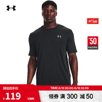 安德玛（UNDERARMOUR）春夏男子训练运动短袖T恤1370951 黑色001 XL