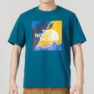 The North Face男装 2023夏季印花运动服健身训练潮流时尚舒适透气圆领短袖T恤 81MZEFS 2XL