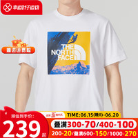 The North Face男装 2023夏季印花运动服健身训练潮流时尚舒适透气圆领短袖T恤 81MZFN4 M