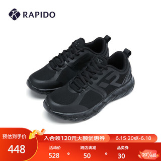 Rapido雳霹道2023年春季新款男女款拼接轻盈舒适运动鞋休闲鞋CQ3ZK3S15 黑色 37