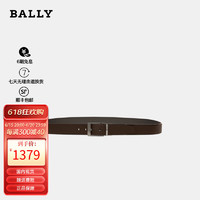 巴利（bally）男士腰带皮带针扣式商务休闲黑色棕色双面佩戴礼盒装 6300356