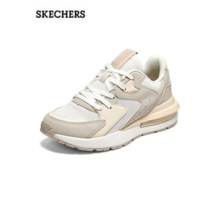 斯凯奇（Skechers）2023年春季新款女子厚底撞色板鞋百搭舒适运动鞋155442 自然色/NAT 38.5