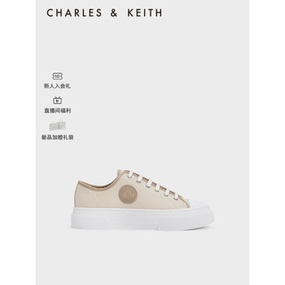 CHARLES&KEITH23夏季新品CK1-70900482简约休闲系带板鞋女鞋 Taupe灰褐色 40