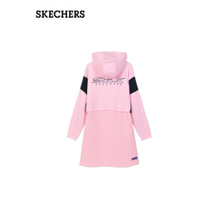 斯凯奇（Skechers）2023新款夏季裙子女针织连衣裙L121W043 兰花粉/0093 S