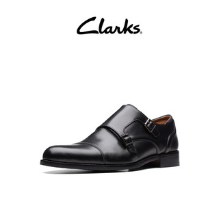 Clarks其乐工艺系列2023春男商务通勤正装皮鞋布洛克孟克鞋结婚鞋 黑色 261724517 39.5