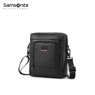 新秀丽（Samsonite）总裁包ENCODE男士斜挎包 高端商务男款牛皮革单肩包男包HO0 黑色