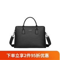 88VIP：新秀丽 公文包男士商务手提包 轻便男款通勤斜挎包电脑包男包包TK3 黑色