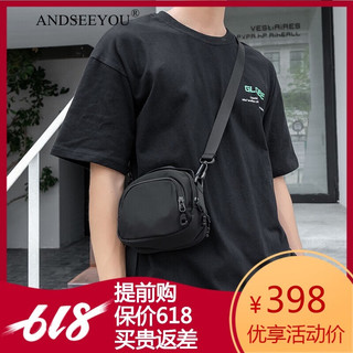 ANDSEEYOU品牌 斜挎包男 单肩斜挎包轻便休闲男包随身运动小背包手机包 黑色