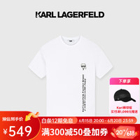 Karl Lagerfeld卡尔拉格斐轻奢老佛爷男装23春夏 字母印花个性修身短袖T恤 本白 44