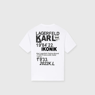 Karl Lagerfeld卡尔拉格斐轻奢老佛爷男装23春夏 字母印花个性修身短袖T恤 本白 44