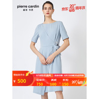 皮尔卡丹（pierre cardin）2023年夏季新款简约淑女修身纯色连衣裙C31DS006 蓝色 42B(175/100B)