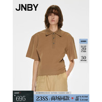 江南布衣（JNBY）JNBY/江南布衣23夏新品T恤polo领短袖宽松5N4110550 216/腊粉驼色 XS