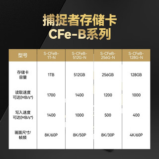 捕捉者CFexpress Type-B存储卡读卡器 cfb卡高速CFe读卡器 128GB（1000MB/s）